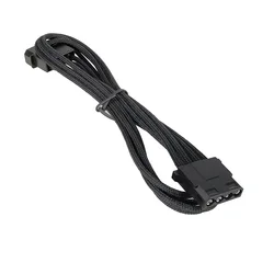 Wholesale 10pcs/Lot Free Shipping 30CM Black Sleeved 4Pin IDE Molex Male to Female Power Extension Cable.