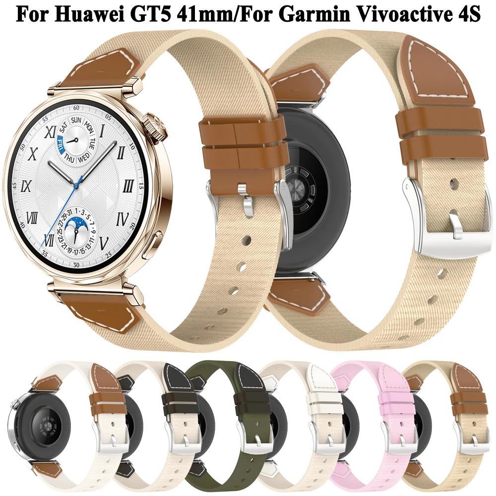 Correa de 18mm para mujer, pulsera para Huawei Watch GT5 Pro 42mm GT4 41mm para Garmin Vivoactive 4S Venu 3S 2S, correas de reloj de mezclilla