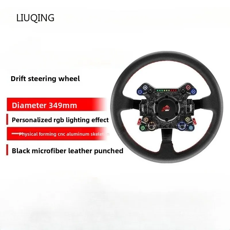 Simagic Neo X-330R X-350W X-330T X-310G Volante clásico /Drift/Rally/ GT Volante de carreras redondo con cuero y anillo rojo - imagen 5