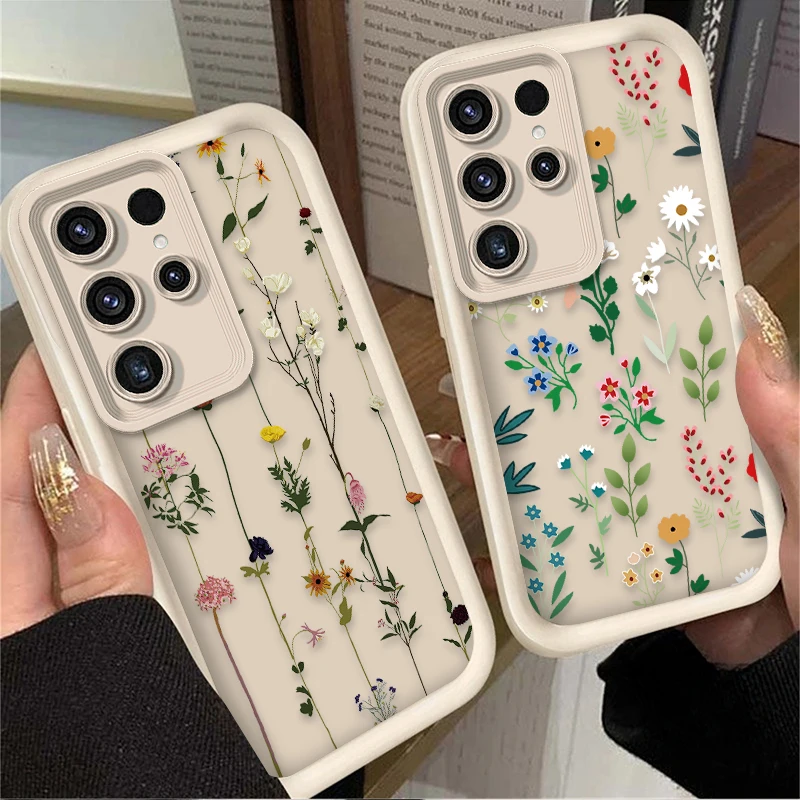 Funda de hierba de flores coloridas para Samsung Galaxy S24 S23 S25 Ultra S22 S21 Plus FE A56 A36 A26 A16 A06 A15 A25 A35 A55 5G - imagen 2