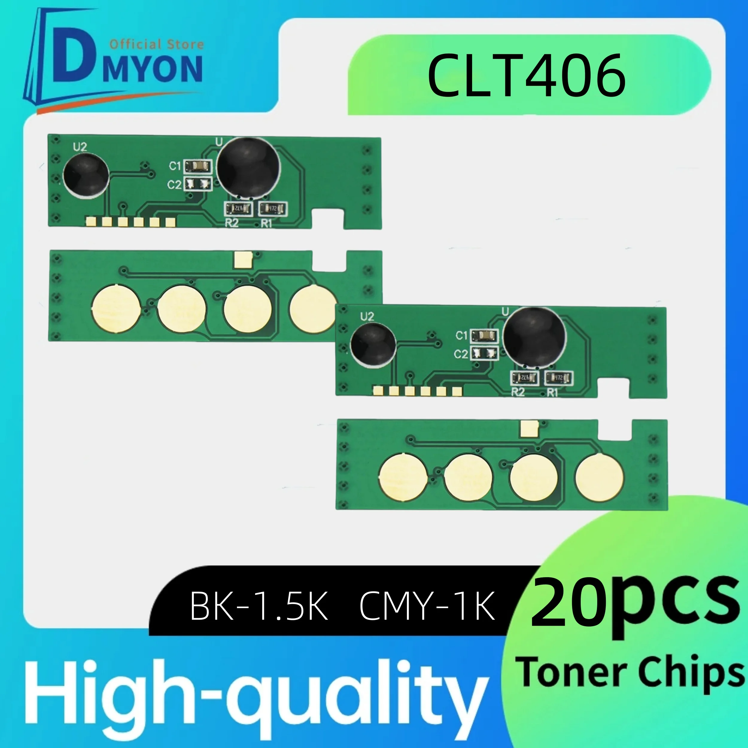 Dmyon-chips de cartucho de CLT-406S para impresora Samsung CLP360, CLP-362, CLP-364, CLP-365, SL-C410W, SL-C460W, 20 Uds.