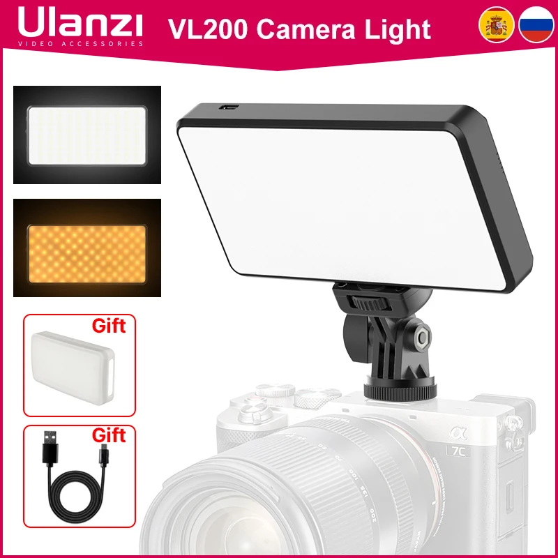 Ulanzi Cámara Vídeo VL200 Iluminación 5000mAh 2500K-9000K 8W Recargable Youtube Maquillaje Vivo Luces Relleno Teléfono Móvil - Vista principal del producto