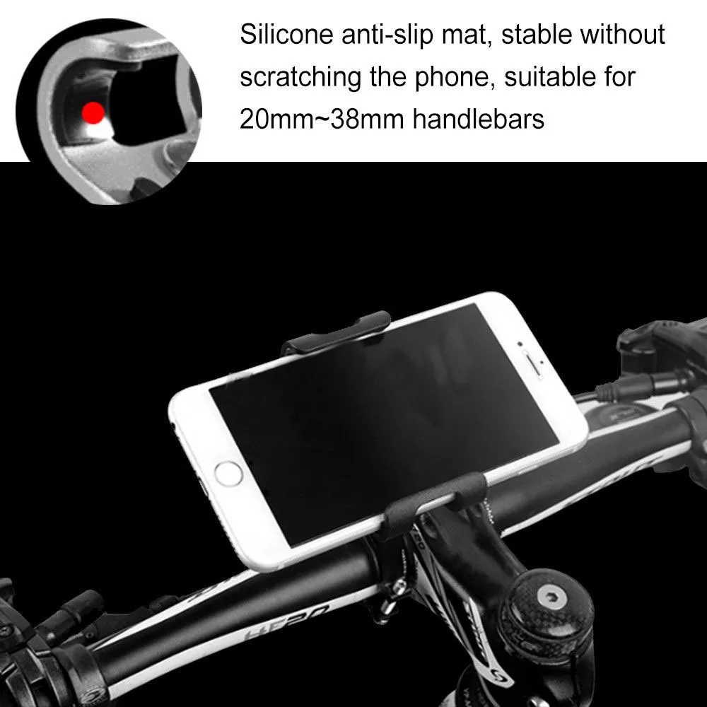 Soporte de teléfono ajustable de Metal para motocicleta y bicicleta, soporte de aleación de aluminio para teléfono de bicicleta, soporte antideslizante, soporte Universal para bicicleta GPS