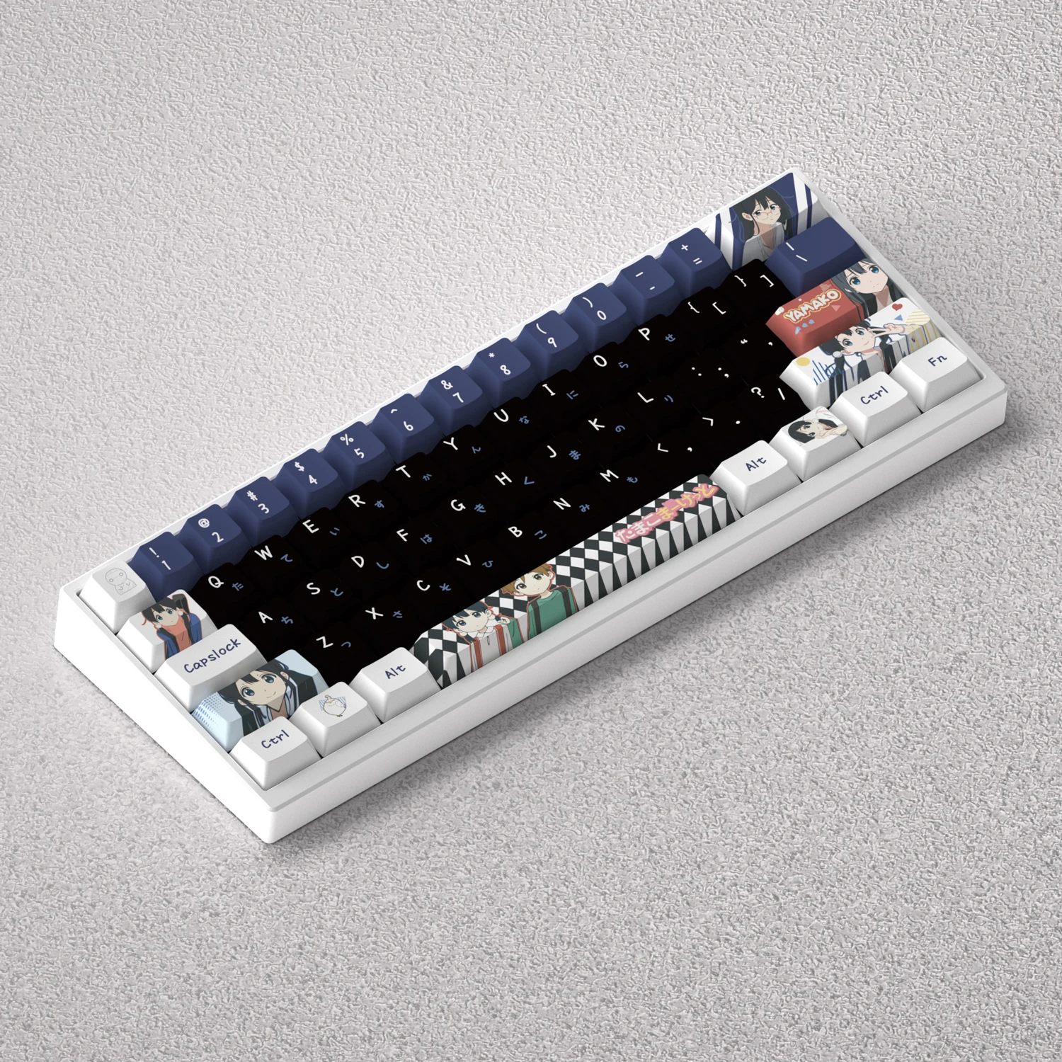 Teclas de Anime de 73/98 teclas Kitashirakawa Tamako PBT tinte sublimación cereza para teclado mecánico AULA F75 Mad 60he GK61 juego PC - imagen 2