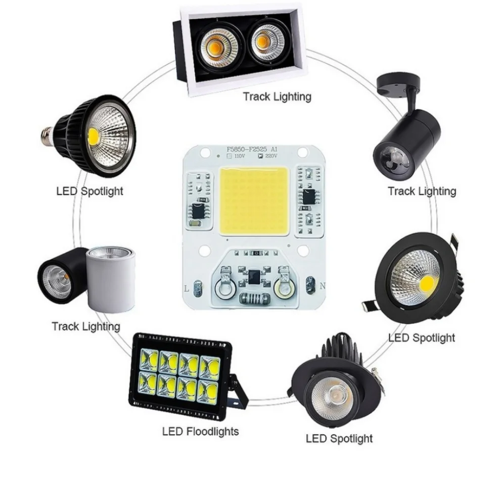 Lámpara LED COB para exteriores, Bombilla de 20W, 30W, 50W, CA 220V, 240V, IP65, IC inteligente, sin necesidad de controlador - imagen 4