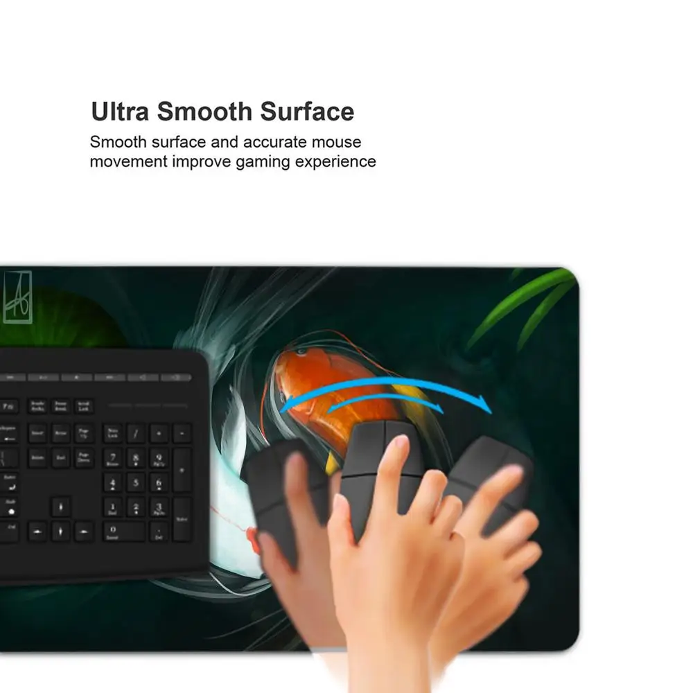 Alfombrillas de ratón de mesa neutras Yi Yang Fish Taichi, 100x50cm, alfombrilla de escritorio para ordenador, alfombrillas de ratón grandes para jugadores, Alfombrilla negra XL - imagen 4