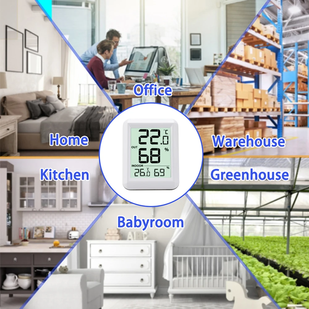 Termómetro Digital inalámbrico para interiores y exteriores, estación meteorológica electrónica, higrómetro, 30-100M - imagen 5