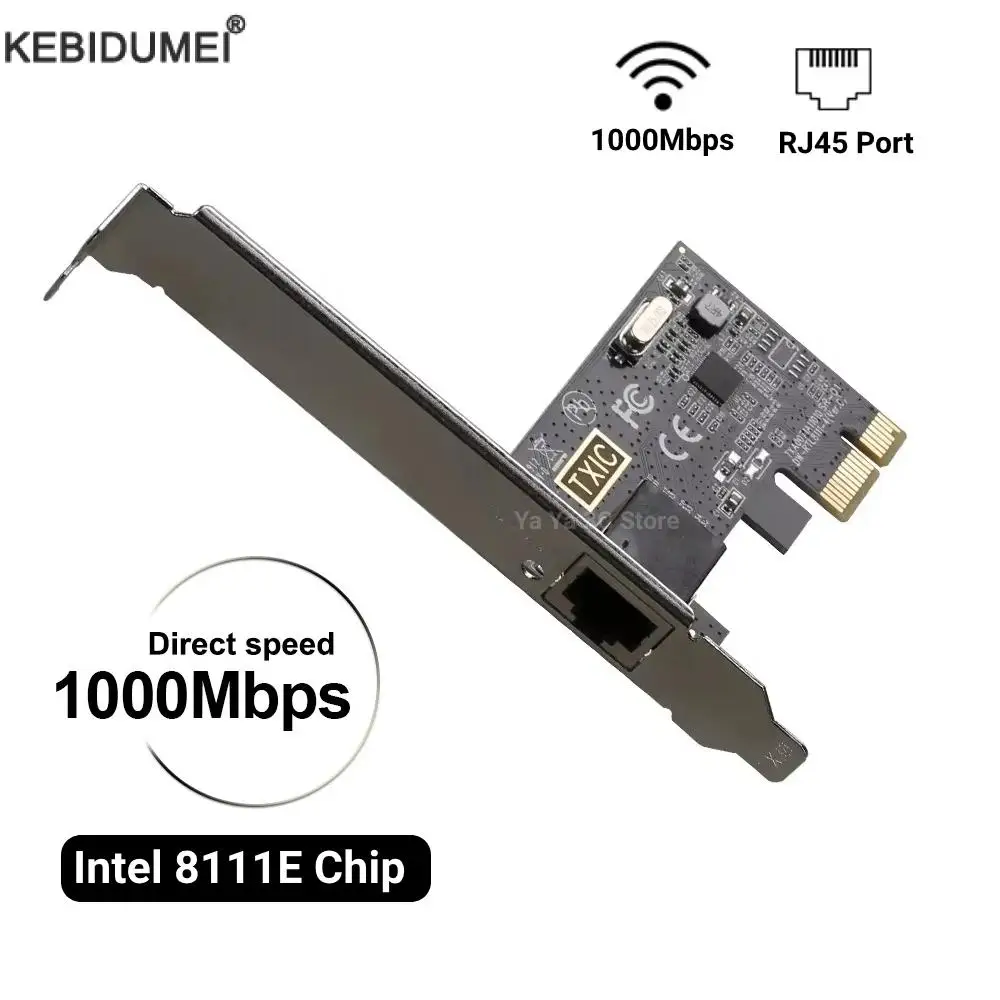 Tarjeta de red con Chip Pcie a RJ45 RTL8111E de 1000Mbps, adaptador de red Gigabit PCI Express, tarjeta de red de 100/1000/1000Mbps para escritorio