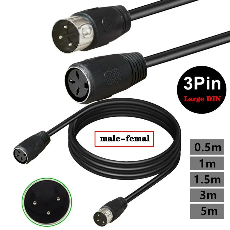 Cobre puro DIN 3 pines grande 3 núcleos macho y hembra Audio y vídeo fuente de alimentación de CA 220V 16A cable de conexión de equipo médico - imagen 2