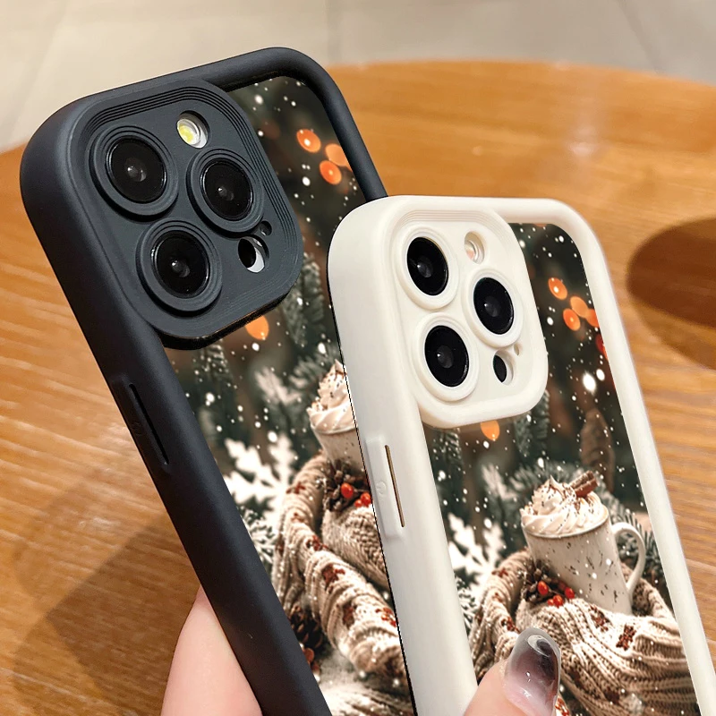 Funda de teléfono para Xiaomi 14 13 12 11 Lite 5G Mi 14T 13T 12T 15T Pro diseño de bebida nevada de invierno cubierta de silicona TPU suave a prueba de golpes - imagen 4