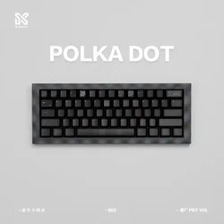 POLKADOT-Juego de teclas con tema, tapa de teclado de punto negro personalizado PBT de 150 teclas, perfil de cereza de 1,5mm, teclas para teclado mecánico