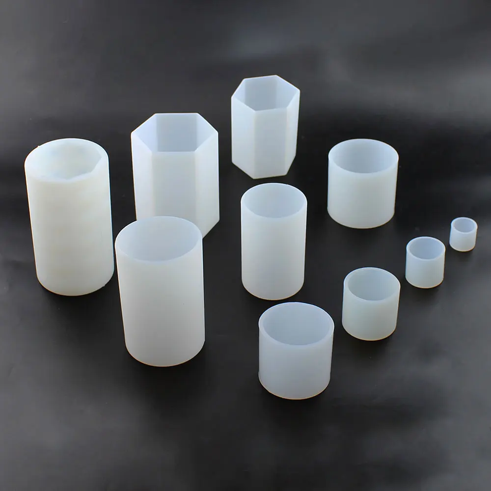 JCD nuevo molde de gota espejo flor seca múltiples especificaciones cilíndricas Hexagonal vela adornos molde de silicona herramientas de resina - imagen 4
