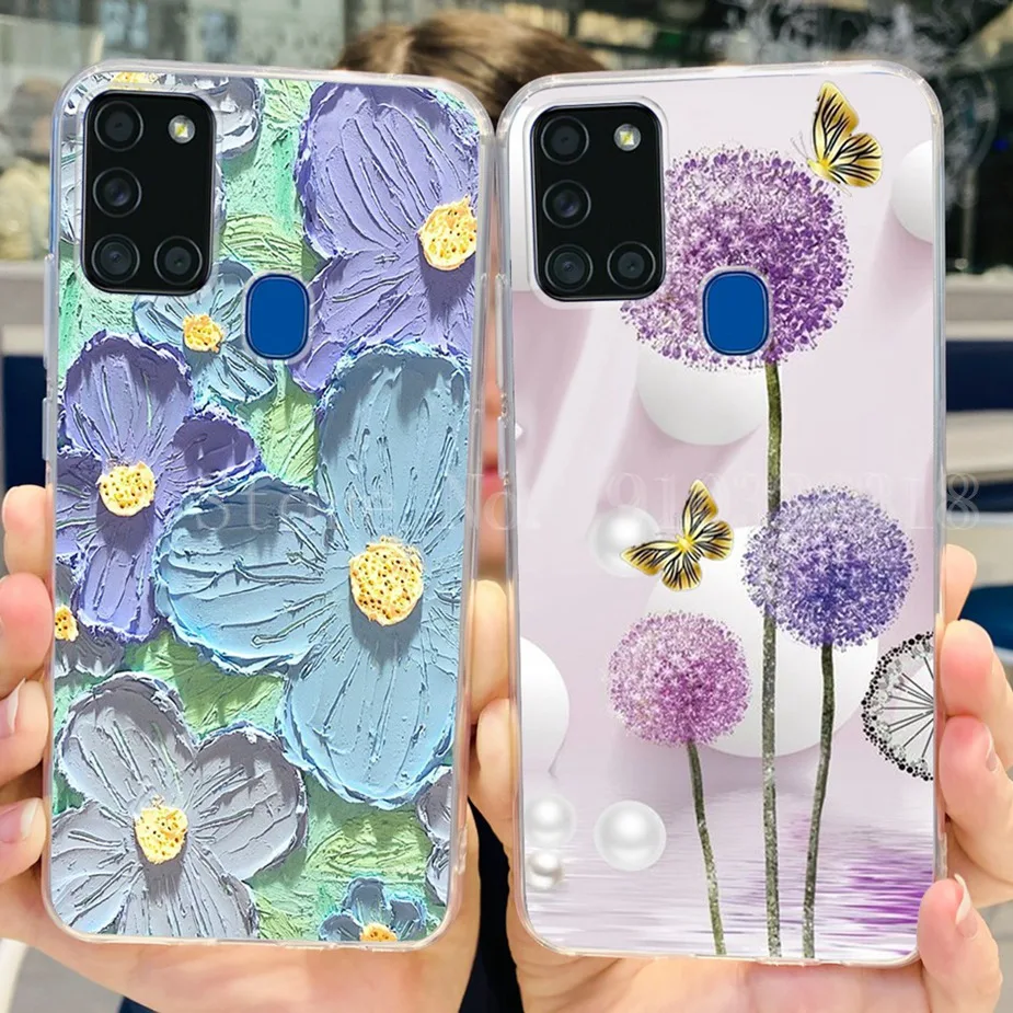 Funda de teléfono para Samsung Galaxy A21s, cubierta pintada con estilo, suave y delgada, para Samsung A21s Galaxy A21s A 21 s, Coque parachoques - imagen 2