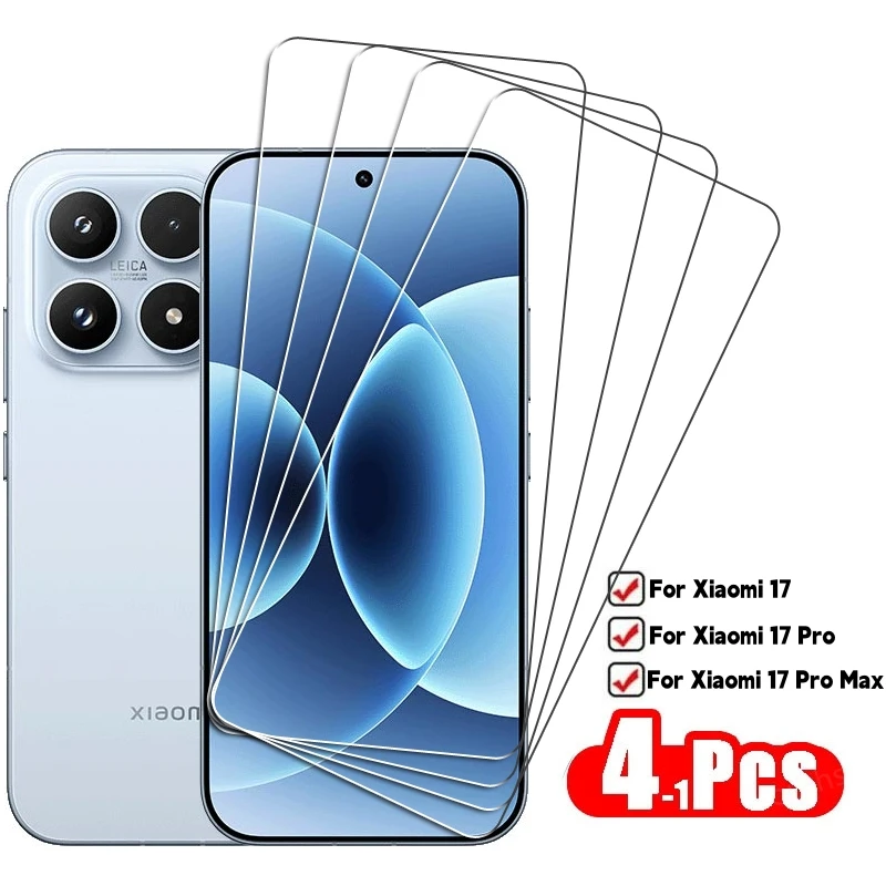Vidrio totalmente transparente para Xiaomi 17, vidrio templado para Xiaomi 17 Pro Max, Protector de pantalla HD, película protectora de vidrio para teléfono Xiaomi 17