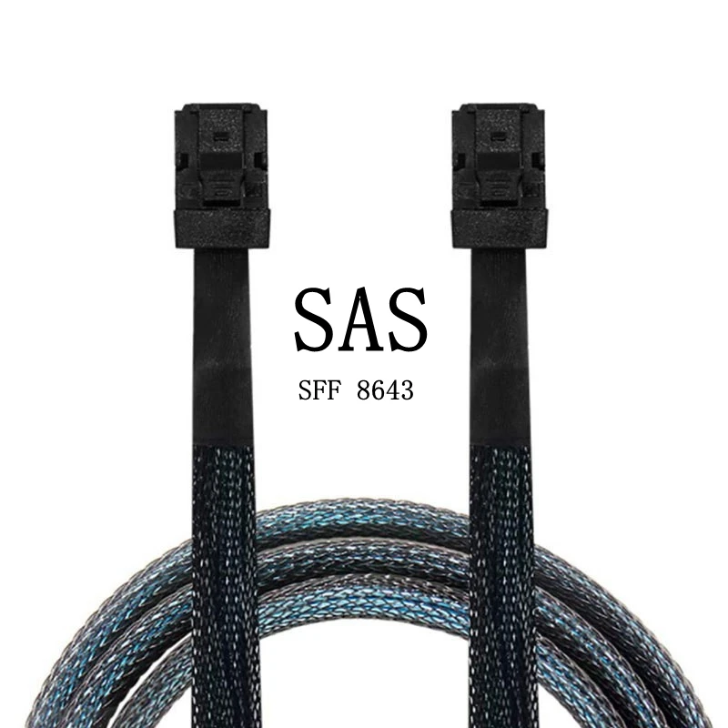 2M 0,5 m 1m SFF-8643 Mini SAS HD servidor placa base plano posterior Cable corto SFF 8643 a 8643 MINI Cable SAS para disco duro de computadora