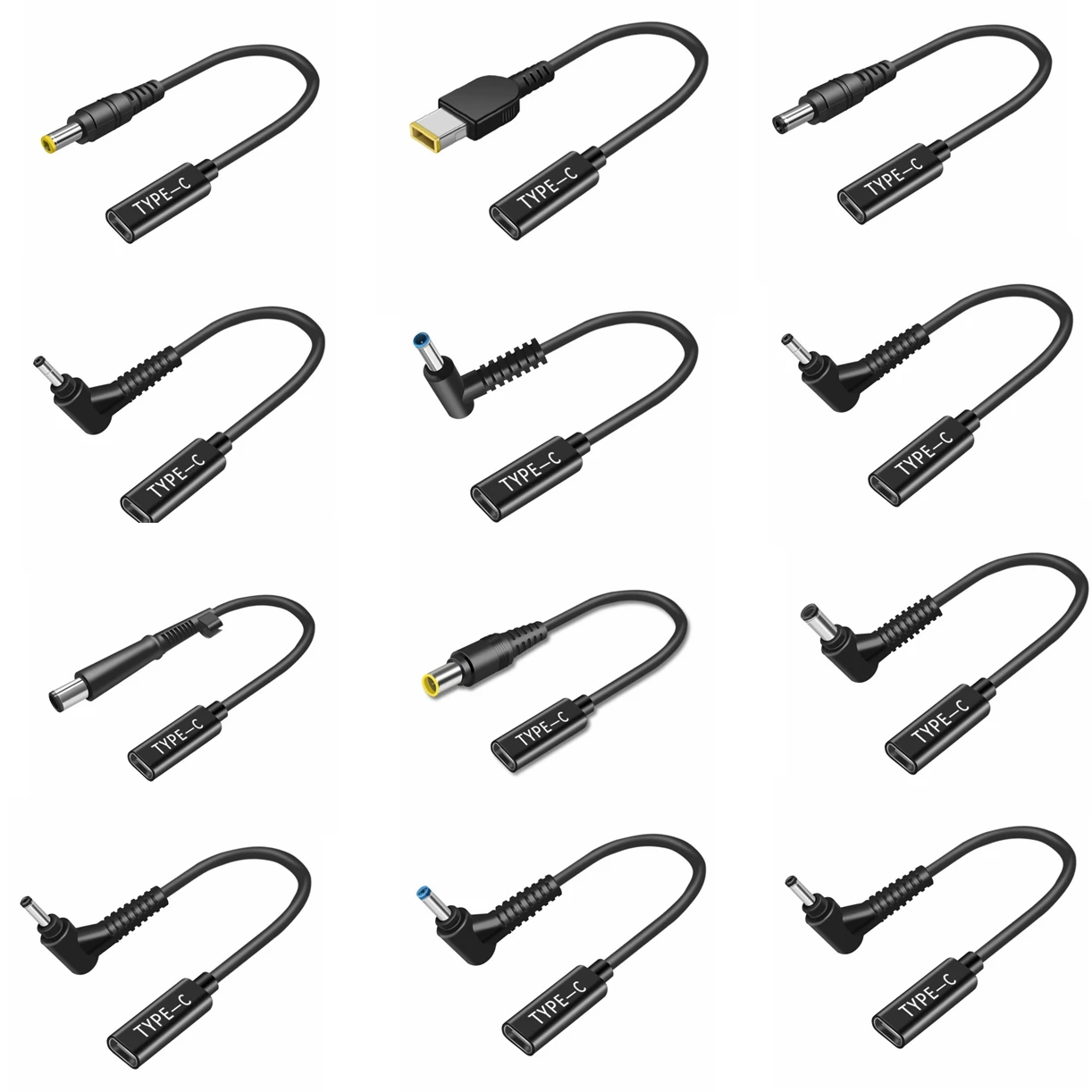 Adaptador de conector USB tipo C hembra a CC de 65W, Cable convertidor de cargador de fuente de alimentación PD para portátil Lenovo HP Samsung Dell