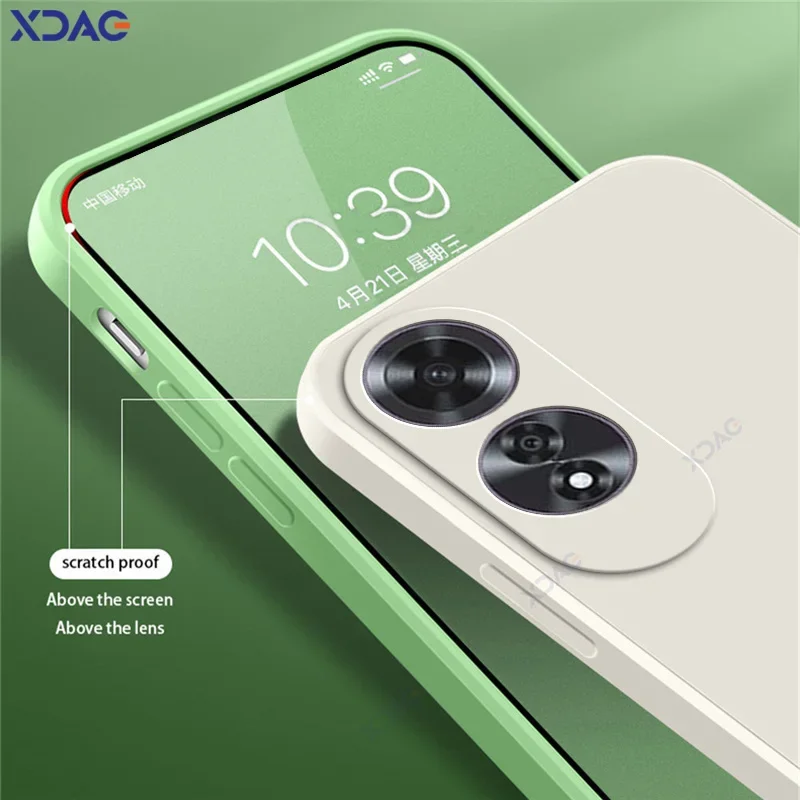 Funda de lujo de doble capa para teléfonos móviles OPPO A60, protección Global de cámara OPPOA60, armadura de silicona líquida cuadrada suave a la moda - imagen 5