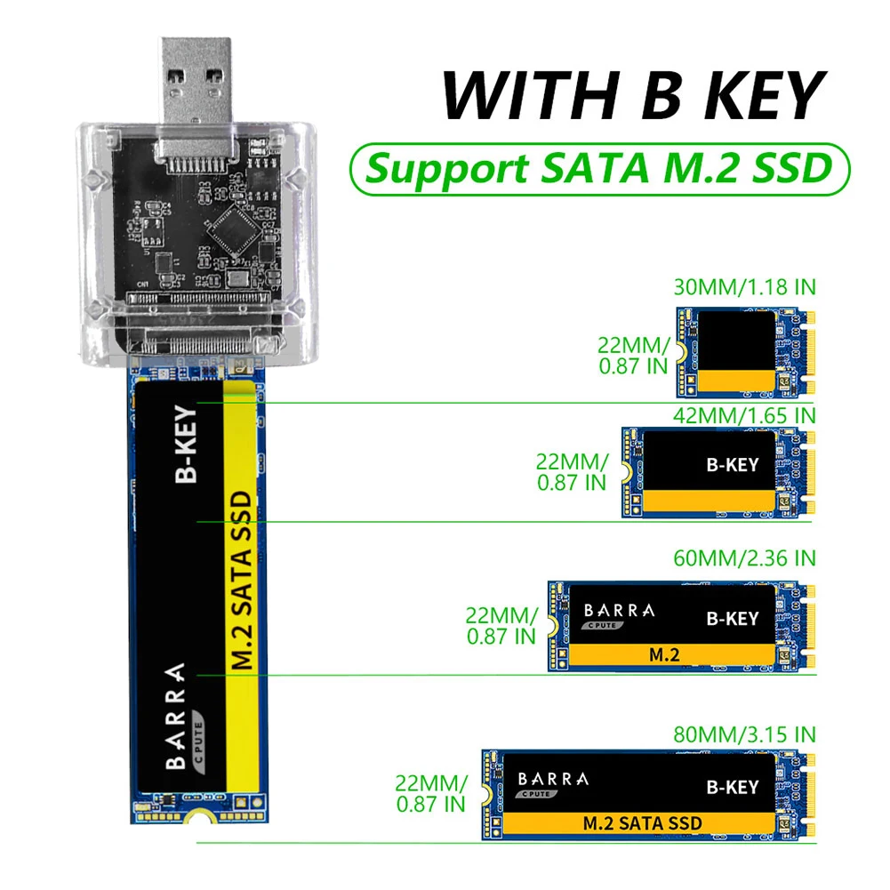 Carcasa M2 SSD M.2 a USB3.0 Gen 1, carcasa SSD de alta velocidad de 5Gbps para fundas SATA M.2 NGFF para accesorios de PC, portátil externo - imagen 2
