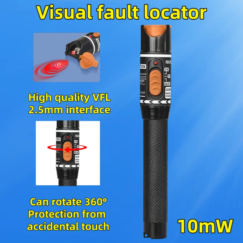 Localizador Visual de fallos FTTH, 10mW, pluma probadora de Cable de fibra óptica de alta calidad, interfaz SC/FC/ST de 2,5mm, herramienta de prueba de fibra óptica VFL