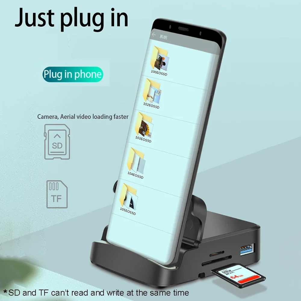 Estación de acoplamiento con soporte 8 en 1, concentradores USB C tipo C a adaptador HDMI 4K, divisor USB 3,0, concentrador de 5Gbps para PC, portátil, Macbook Pro 8-in-1 Bracket Docking Station USB C Hubs Type C to 4K - imagen 2