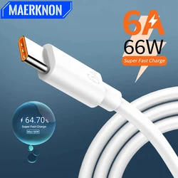 Cable USB-C carga rápida 66W 6A para Huawei Mate 40/50 y Xiaomi 12/11