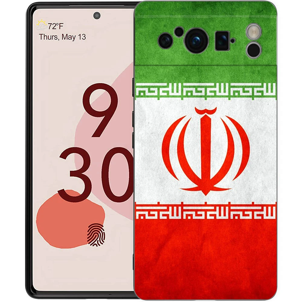 Para Google Pixel 10 Pro funda de teléfono Pixel 9 Pro XL TPU funda Pixel 8 Pro 9A 8A 7A 7 6A 6 Pro cubierta suave mapa arte bandera de Irán - imagen 4