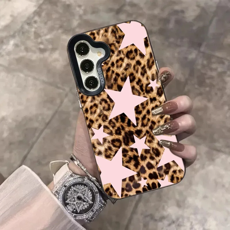Funda de teléfono con estampado de leopardo y estrella rosa para Samsung Galaxy A16 A15 A14 A26 A25 A24 A36 A56 S25 S24 S23 S21 FE S22 Ultra Plus 5G - imagen 3