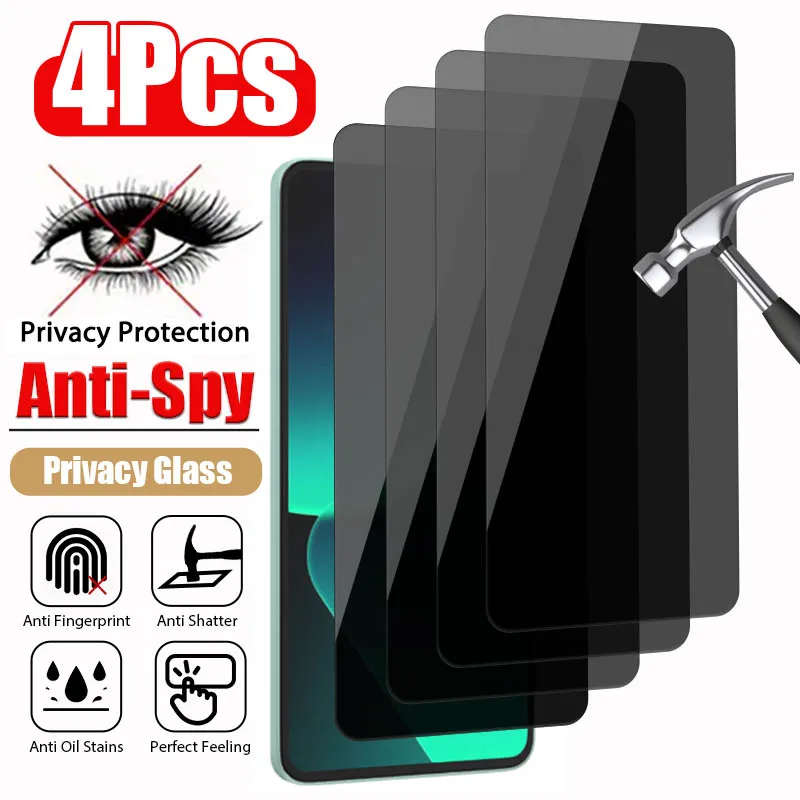 4 Uds Protector de pantalla de privacidad para Xiaomi Mi 14T 13T 12T 11T Pro vidrio antiespía para Xiaomi Mi 11 Lite 5G NE 13T14T vidrio templado - imagen 2
