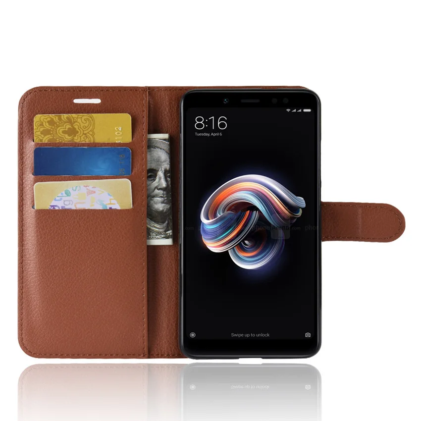 Para Xiaomi Redmi note 5 funda de teléfono de cuero con tapa para Xiaomi Redmi note 5 /Redmi note 5 pro funda con soporte de cuero tipo billetera - imagen 5