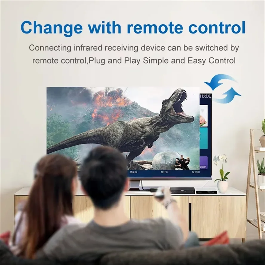 Conmutador HDMI HD 4K 5 en 1 salida compatible con HDMI, Selector divisor, adaptador de caja de vídeo con control remoto IR para ordenador portátil, PC, HDTV, DVD, PS4 - imagen 5