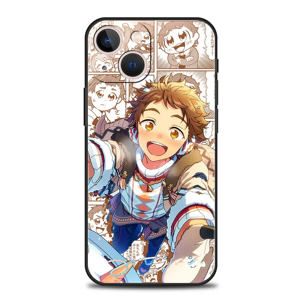 Funda de teléfono de lujo con conjunto de estrellas de dibujos animados para iPhone 15 13 14 12 11 Pro MAX XR X SE XS 7 8 Plus, funda protectora negra de silicona - imagen 4