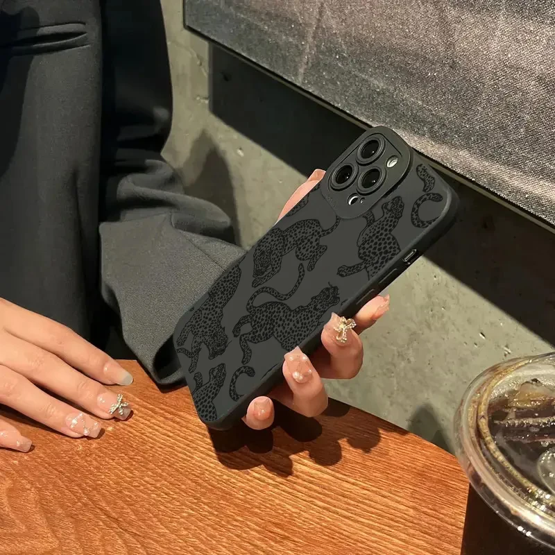 Funda de teléfono de silicona con estampado de leopardo negro para Xiaomi Redmi Note 14 13 12 11 Pro Plus 5G 12S 11S Redmi 13C 14C 12 4G - imagen 5