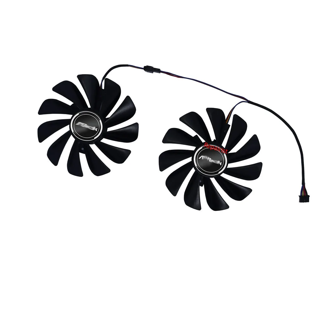 Ventilador de tarjetas de vídeo,para SHELI 51RISC RX5700 RX 5700 8GB, FDC10U12S9-C DIY,Enfriador de tarjetas gráficas GPU, Juego de 2 uds. - imagen 5
