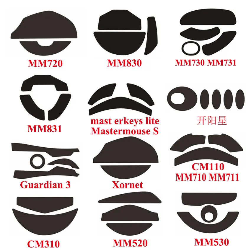 2Ses-almohadillas de repuesto para patines de ratón, pegatina para Cooler Master MM 520, 530, 710, 711, 720, 830, 730, 731, 831, CM310, 110