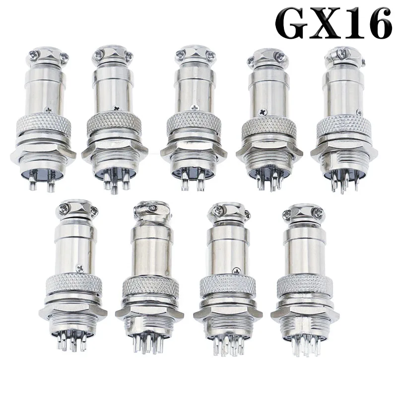 Enchufe de aviación GX16, enchufe de aviación de metal pequeño, terminal de cable eléctrico de 2/3/4/5/6/7 pines, tipo fijo y b - imagen 2