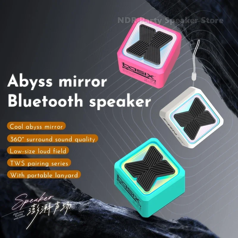 Abyss Mirror-altavoces inalámbricos con Bluetooth, sonido envolvente panorámico 360, Mini altavoz de escritorio portátil para exteriores, regalo para niños y niñas - imagen 3