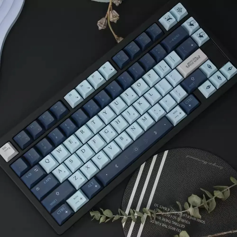 Ranni-Juego de teclas de dibujo animado para teclado MX Switch, tapas de teclas subcama con tinte PBT, perfil de cereza, 61, 64, 68, 75, 96, 1 Juego - imagen 4