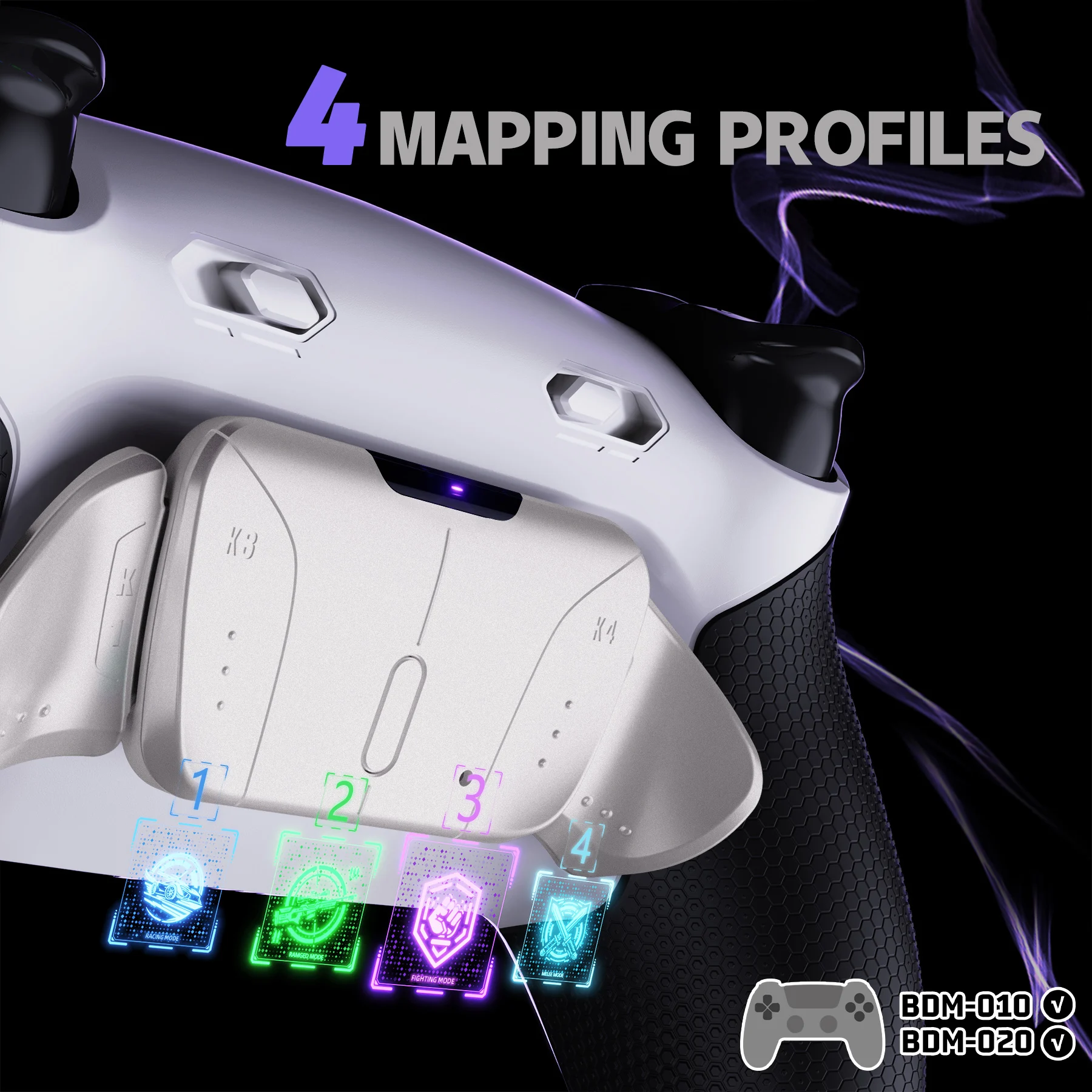 eXtremeRate RISE4 Plus MAX Kit de botones traseros de metal real intercambiables con topes de gatillo clicky y agarre de goma para ps5 BDM-010 020 - imagen 5