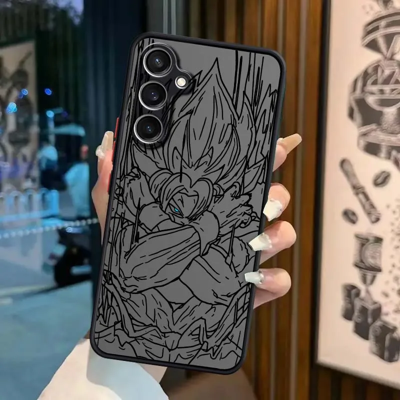 D-Dragon Ball Goku funda bonita para Samsung Galaxy S25 S24 S23 S22 FE Plus Ultra 5G funda de teléfono translúcida esmerilada - imagen 4