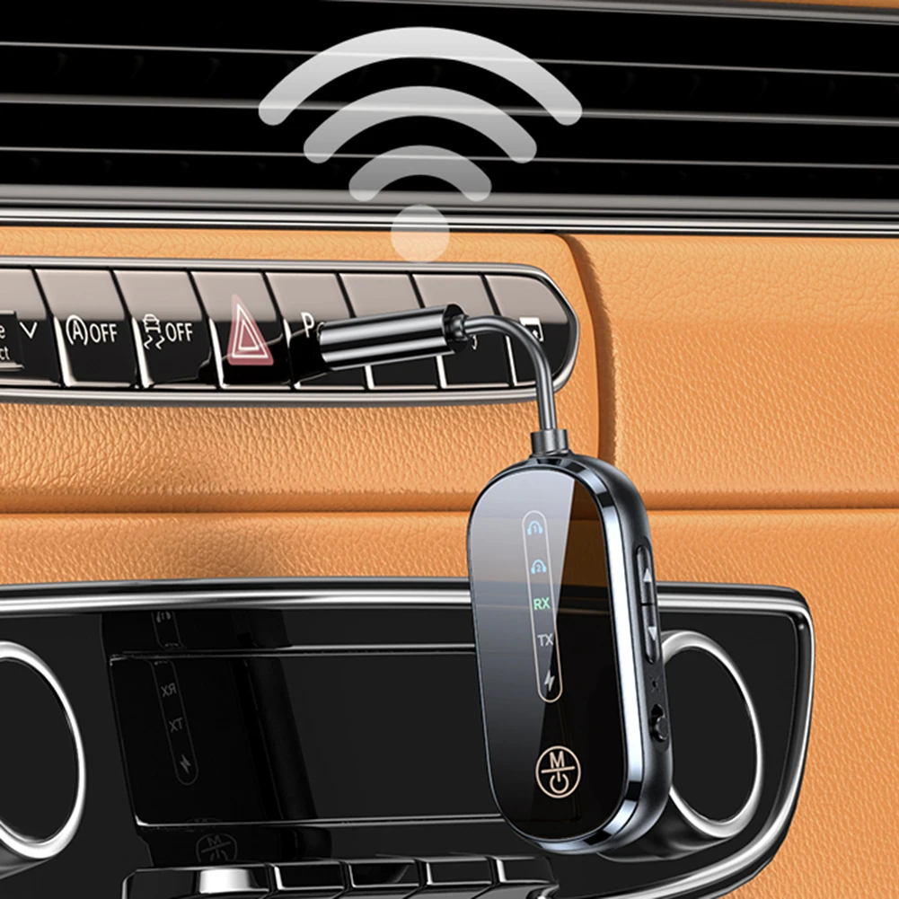 Receptor y transmisor 2 en 1 Bluetooth 5,4, adaptador inalámbrico de Audio para avión de baja latencia AUX de 3,5mm, transmisor de Audio para coche, PC y TV