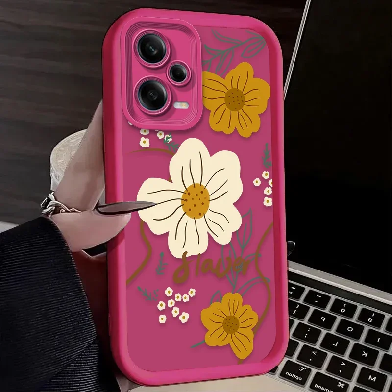 Hermosa funda de silicona con flores de dibujos animados para Xiaomi Redmi Note 13 12 11 Pro Plus 4G 5G 12S 11S 10S 10 9 9S Redmi 14C 13C 12C A3 12 - imagen 5