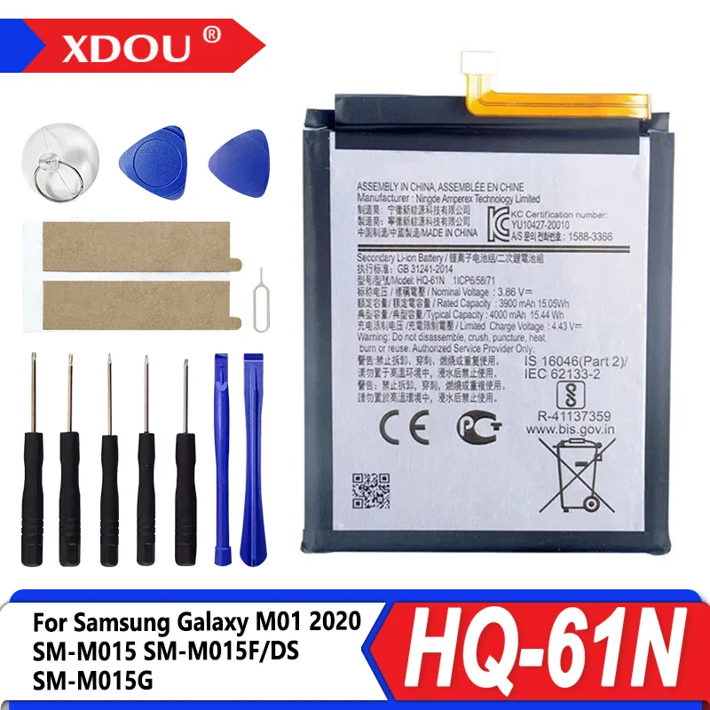 Nueva batería de repuesto HQ-61N de 4000mAh para Samsung Galaxy M01 2020 SM-M015 SM-M015F/DS SM-M015G