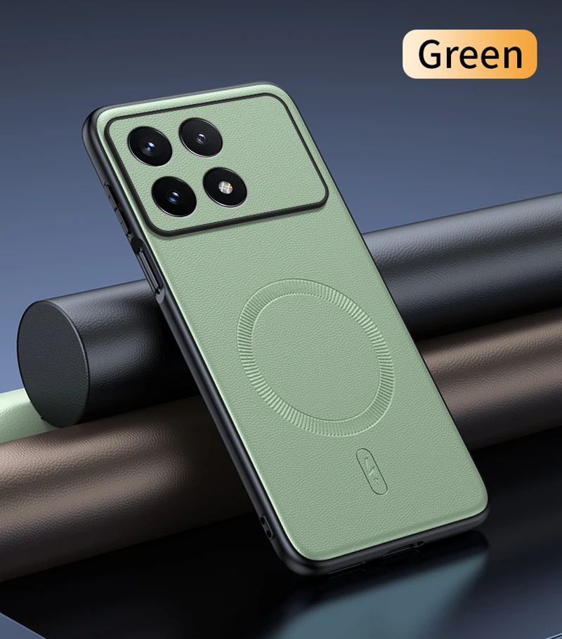 Para Redmi K70 funda protectora de cuero magnética para Redmi K70 alta calidad antihuellas antideslizante PC + TPU - imagen 3