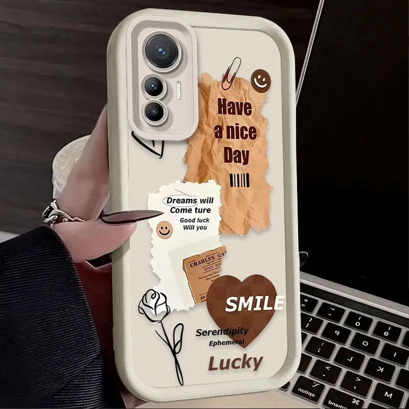 Funda Simple con forma de corazón y letras para Xiaomi 14T 13T 12T 11T 13 12 11 Lite 5G NE POCO X6 X5 F6 F5 F3 X4 GT X3 NFC M5S C65 M6 Pro - imagen 3
