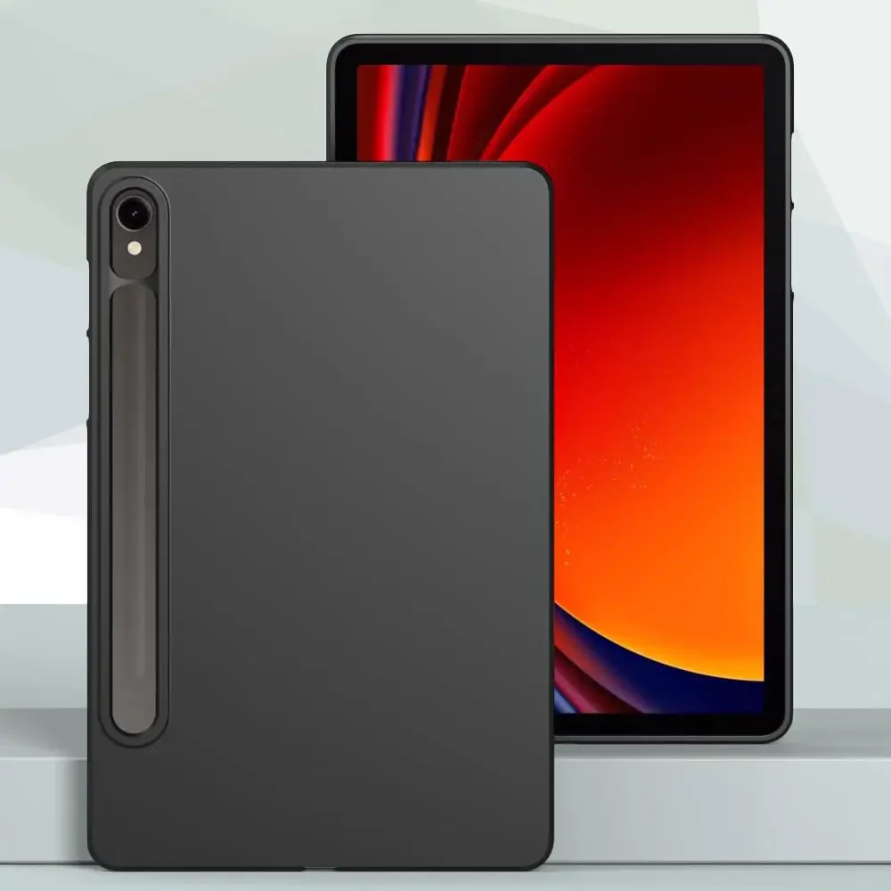 Funda blanda para Samsung Galaxy Tab S9 11 2023 SM-X710 SM-X716B SM-X718U funda protectora trasera de silicona TPU negra