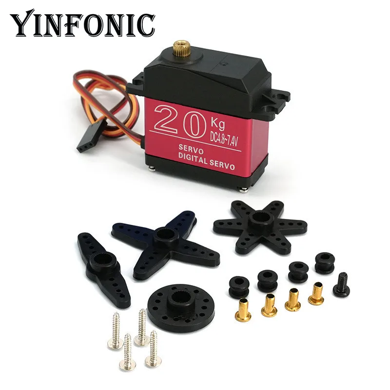 Servo engranaje de dirección Digital de engranaje de Metal de alto Torque de 180 grados 20KG 25KG 30KG 35KG para componentes electrónicos de brazo robótico de Robot - imagen 3