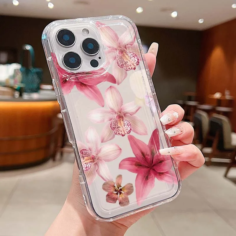Funda de teléfono transparente estilo INS de Color cálido de girasol para iPhone 11 12 13 14 15 16 17 Air Pro Max Plus 16E XR X XS 7 8 Plus SE2 - imagen 4