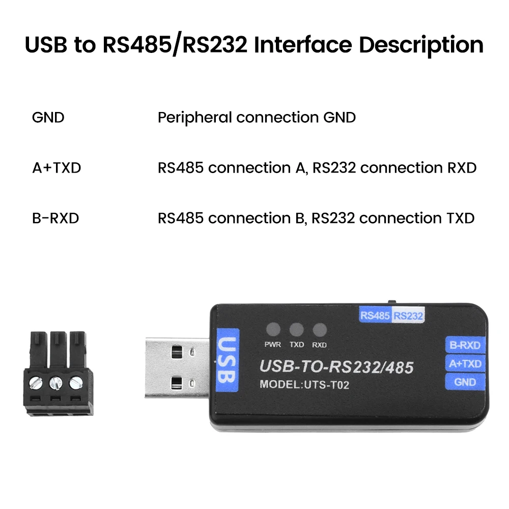 Módulo de comunicación USB a RS485/RS232 Módulo de comunicación convertidor serie medio dúplex bidireccional Chip CH343G - imagen 3