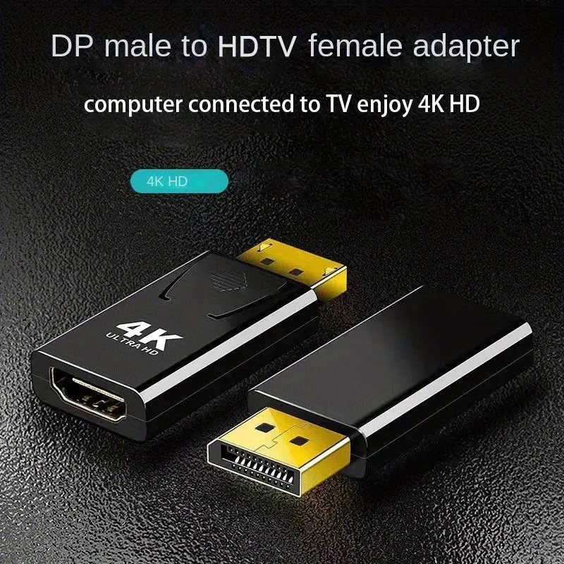 Conector DP a HDTV 4K DisplayPort DP macho a HD hembra adaptador convertidor vídeo Audio enchufe interruptor para ordenador TV portátil - imagen 4
