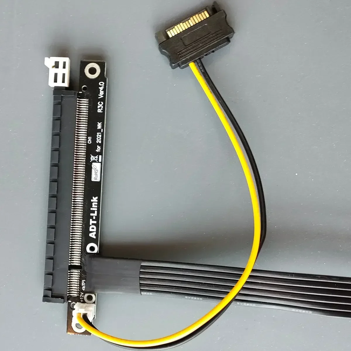 Tarjeta elevadora PCIe Gen4.0, adaptador de 1x a 16x, No necesita USB con Cable de alimentación, adaptador elevador PCI-E x1 x16 GPU WK para ordenador AMD Nvidia - imagen 2